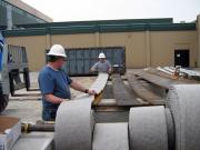 Making Electrodes – Wickdrains fastened to steel plates